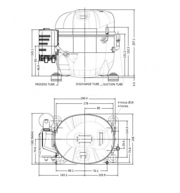 Compresor frigorific Tecumseh AE4440U (R290)